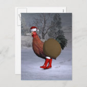 ブラウン·ルースター·サンタクロース シーズンポストカード (正面/裏面)