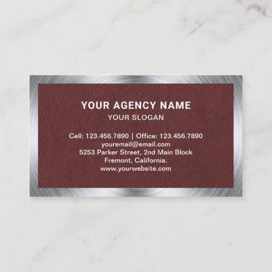 ブラウン・レザーの私立探偵団 名刺 (裏面)