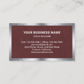 ブラウン レザー ホイール アライメント カー タイヤ ショップ 名刺 (裏面)