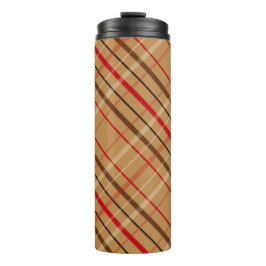 ブラウン&レッドホリディプレイドパターン タンブラー