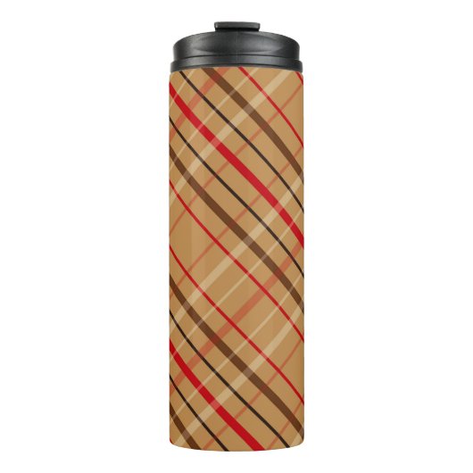 ブラウン&レッドホリディプレイドパターン タンブラー (正面)