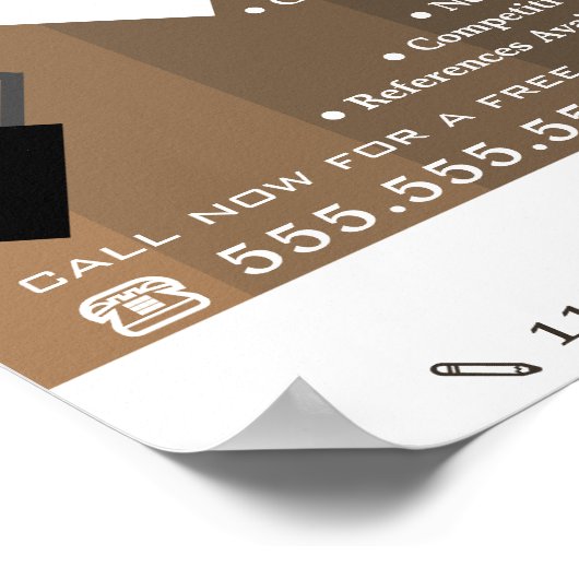 ブラウン&ログラデーションー絵を描ラ、ペインター&デコレータ ポスター (角)