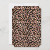 ブラウン ローズ ゴールド レオパード アニマル 招待状 (裏面)