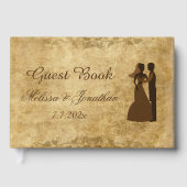ブラウン・ヴィンテージの結婚式の新郎新婦 ゲストブック (正面)