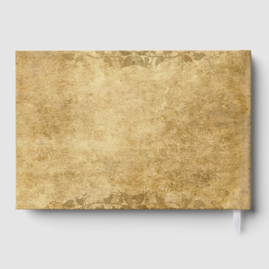 ブラウン・ヴィンテージの結婚式の新郎新婦 ゲストブック (裏面)