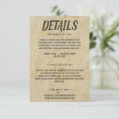 ブラウン ヴィンテージ クラシック ウェディング エンクロージャーカード (スタンド正面)