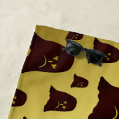 ブラウン，幽霊，ヒープ，顔，金，光沢，パターン， ビーチタオル (インサイチュ)