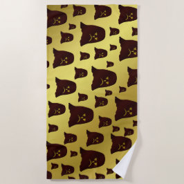 ブラウン,幽霊,ヒープ,顔,金,光沢,パターン, ビーチタオル
