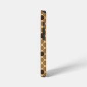 ブラウン+幾何学+円模様 iPhoneケース (左側面)