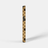 ブラウン+幾何学+円模様 iPhoneケース (右側面)