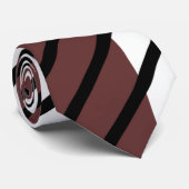 ブラウン、白黒 – クラシックタイストライプの ネクタイ (ロール)