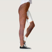 ブラウン，白，牛のプリント レギンス (右)