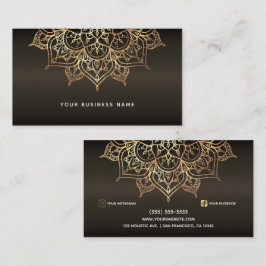 ブラウン&自然金ゴールドマンダラホリスティックスパ事業 名刺