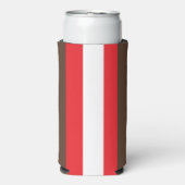 ブラウン、赤と白ストライプ スリム缶クーラー (Seltzer正面)