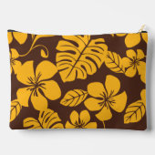 ブラウン/金ゴールドのピンクビキニ模様 アクセサリーポーチ (裏面)