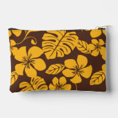 ブラウン/金ゴールドのピンクビキニ模様 アクセサリーポーチ (裏面)