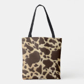 ブラウン&金ゴールドアニマルプリントアンティークチャームイニシャル トートバッグ (裏面)