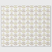 ブラウン&金ゴールドキリン顔誕生日 ラッピングペーパー (フラット)