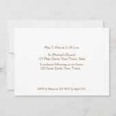 ブラウン、金ゴールドクロス、宗教写真 招待状 (裏面)