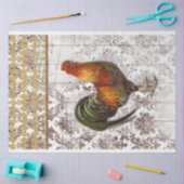 ブラウン&金ゴールドファームハウスルースターティッシュペーパー 薄葉紙 (クラフト)