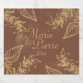 ブラウン&金ゴールドベイ葉ズ ビールラベル (シングルラベル)