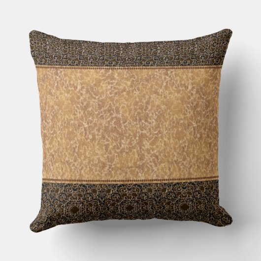 ブラウン/金ゴールドラグジュアリー枕「愛」ことわざ。 クッション (裏面)