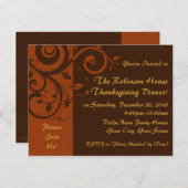 ブラウン、錆リバーススワールホリデーパーティー招待状 招待状 (正面/裏面)