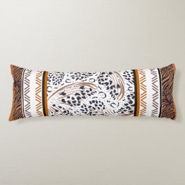 ブラウン、錆、ブラックアニマルプリントグラフィックス ボディピロー