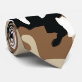 ブラウン、黒及びタンの軍隊の迷彩柄 ネクタイ (ロール)