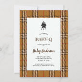 ブラウンBBQバビシャワーパーティの招待状 招待状 (正面)