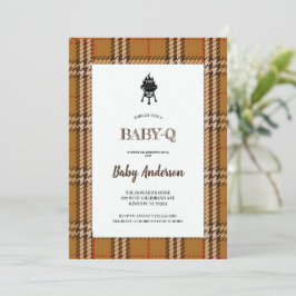 ブラウンBBQバビシャワーパーティの招待状 招待状