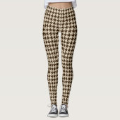 ブラウンBeige Pied De Poule Houndstooth レギンス (正面)