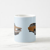 ブラウンDatsunのブルーバード1600年(510)、2つのイメージ コーヒーマグカップ (中央)