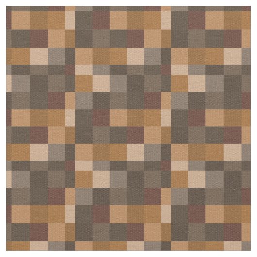 ブラウンPixelatedパターン|ゲーマー ファブリック (クローズアップ)
