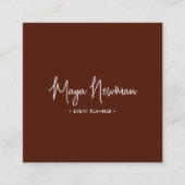 ブラウンQRモダンコーエレガントドのプロフェッショナル スクエア名刺 (正面)