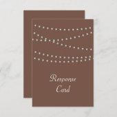 ブラウンRSVP上の真珠のストランド 出欠カード (正面/裏面)