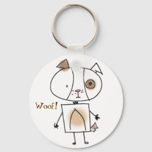 ブラウンSpottie犬Keychain キーホルダー