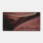 ブラウンUnzippedレザーフェイクカスタマイズ可能 デスクマット (正面)