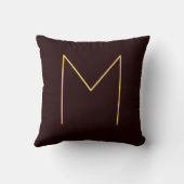 ブラウンyour name モノグラムのイニシャルモダンプレーン クッション (裏面)