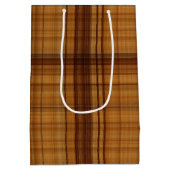 ブラウ男らしズ格子模様 ミディアムペーパーバッグ (裏面)