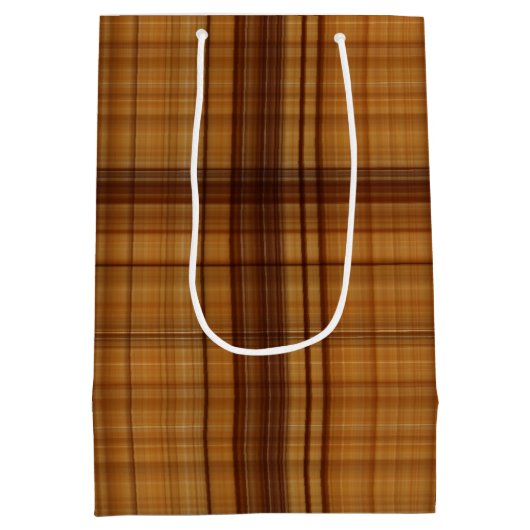 ブラウ男らしズ格子模様 ミディアムペーパーバッグ (裏面)