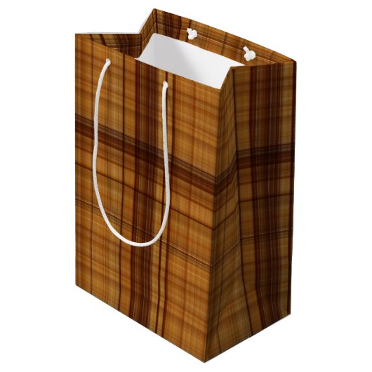 ブラウ男らしズ格子模様 ミディアムペーパーバッグ (裏面アングル)
