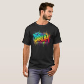 ブラウ グラフィティ PNG | 虹色のストリートアート サブリメーション Tシャツ (正面フル)