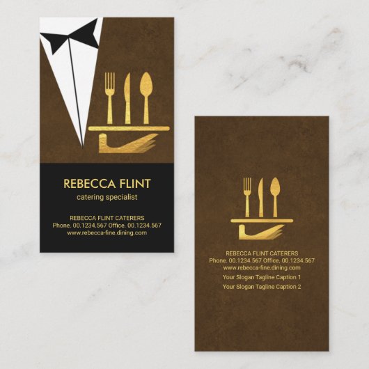 ブラエレガントウンバトラータキシードが提供するプレートの刃物類 名刺 (正面/裏面)