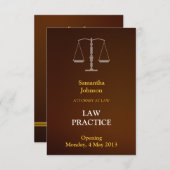 ブラエレガントウン法律の開業告知 招待状 (正面/裏面)