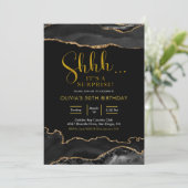 ブラエレガントックアンド金ゴールドゲートサプライズ誕生日 招待状 (スタンド正面)