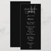 ブラエレガントックグレーのモノグラ結婚ムスクリプト メニュー (正面/裏面)