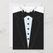 ブラエレガントックタイバースデーパーティーブラック招待状 招待状 (裏面)