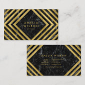 ブラエレガントックマーブルフェイク金ゴールドソーシャルメディア 名刺 (正面/裏面)