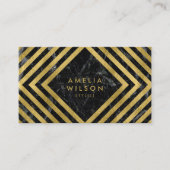 ブラエレガントックマーブルフェイク金ゴールドソーシャルメディア 名刺 (正面)